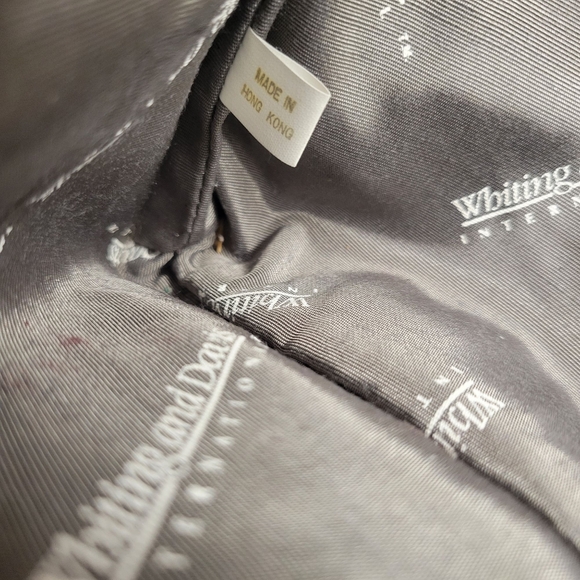 Vintage Whiting and Davis Ivory Enamel Metal Mesh & Leather Shoulder Bag - Picture 9 of 9